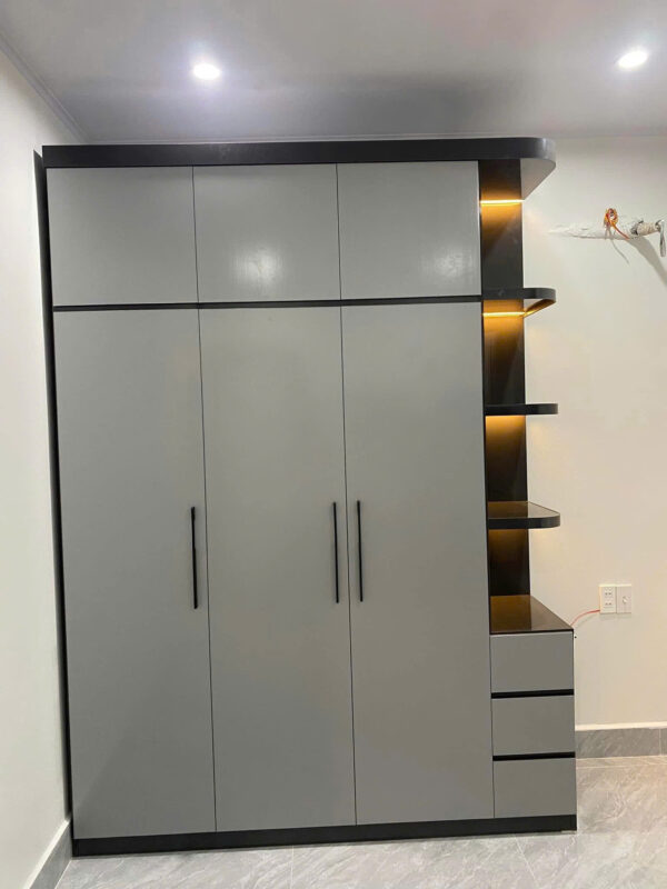 Tủ Nhựa Cao Cấp Xám Khung Đen Ecoplast S68