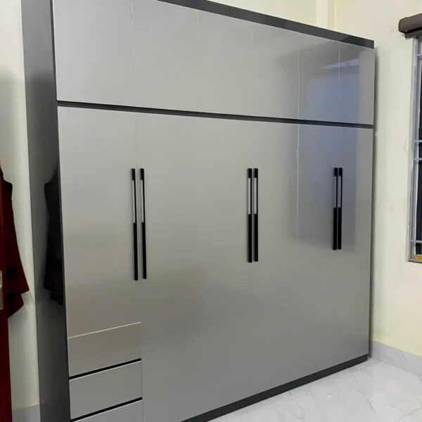 Tủ Nhựa Cao Cấp Xám Khung Đen Ecoplast S68