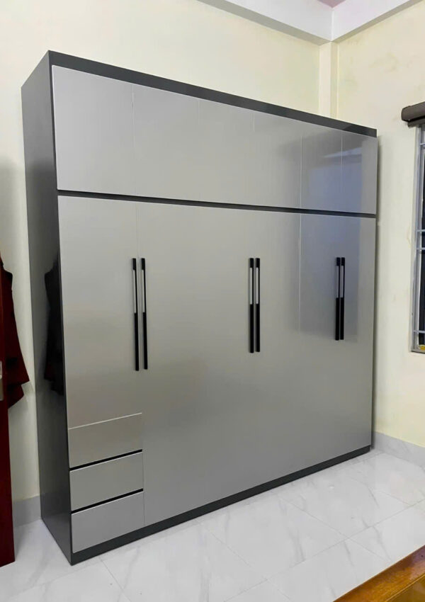 Tủ Nhựa Cao Cấp Xám Khung Đen Ecoplast S68