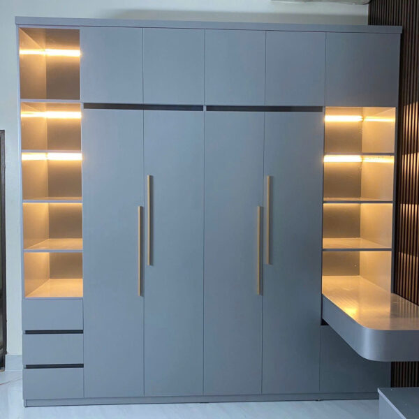 Tủ Nhựa Cao Cấp Xám Khung Đen Ecoplast S68