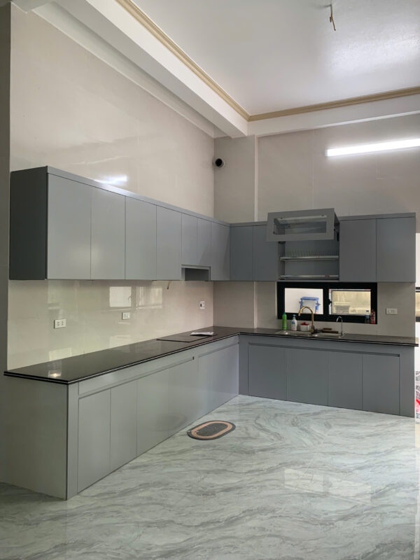 Tủ bếp ecoplast cao cấp màu xám titan(S8) - Hình ảnh 2