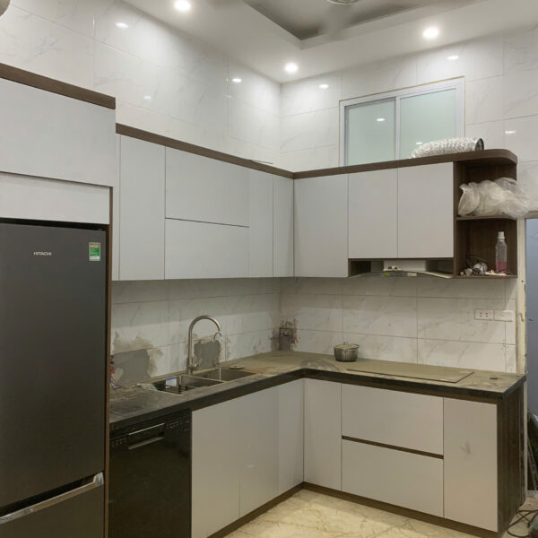 Tủ bếp ecoplast cao cấp cánh xám titan(S6 S8)