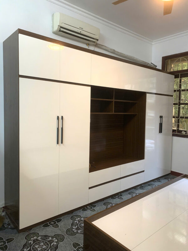 Tủ liền kệ tivi ecoplast cao cấp cánh trắng(S8 AT)