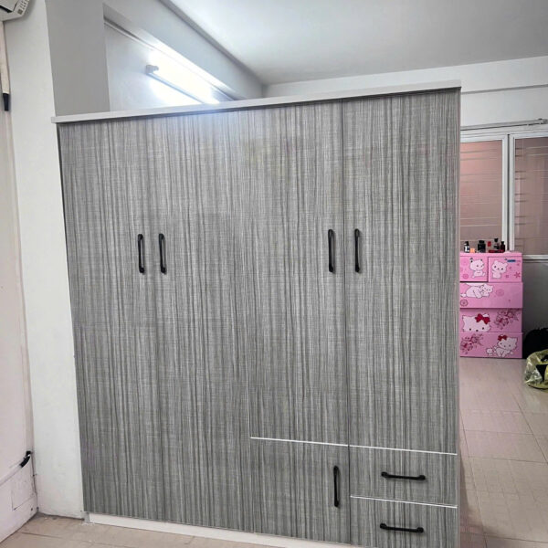 Tủ nhựa đài loan 4 cánh xám